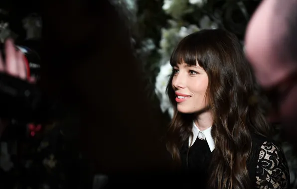 Картинка актриса, брюнетка, Jessica Biel, челка
