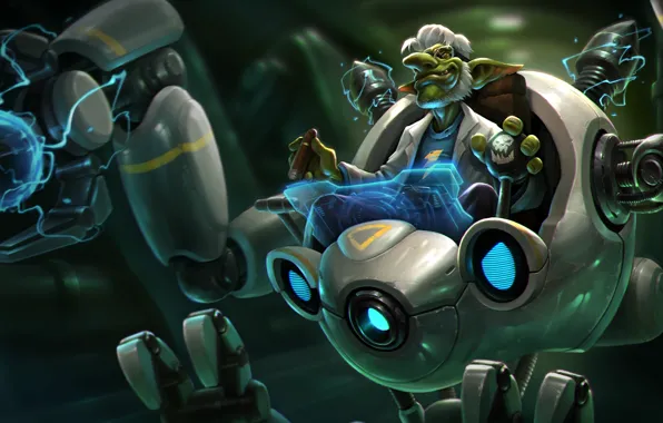 Робот, сигара, гоблин, Heroes of Newerth, Doctor Repulsor, Ascension Doctor Repulsor