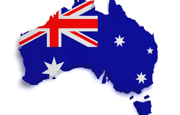 Флаг, австралия, custom, рендер, flag, australia, границы