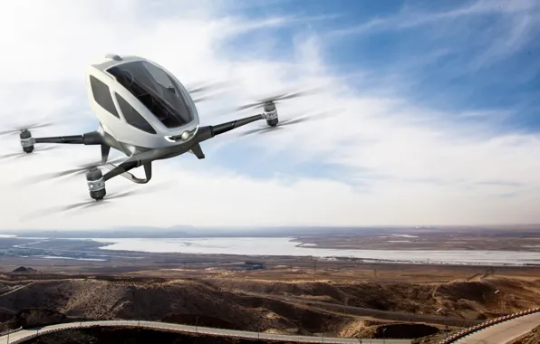Sky, cloud, drone, kumo, Ehang 184, aerial vehicle