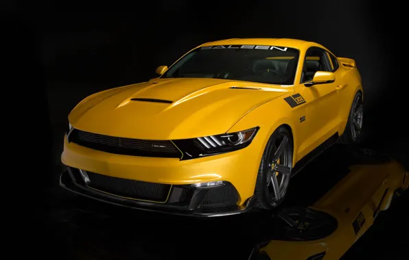 Mustang, Ford, Отражение, Оптика, Muscle, Saleen, Мустанг, Жёлтый