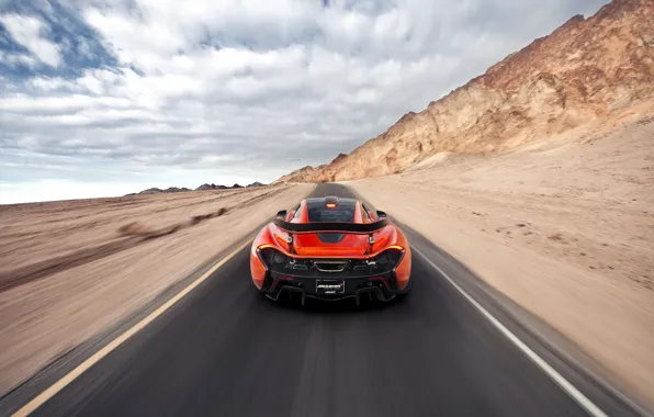 Картинка McLaren, Orange, Speed, Death, Sand, Supercar, Valley, Hypercar