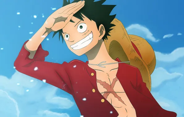 Anime, sky, one piece, luffy