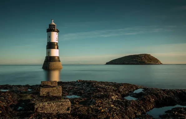 Картинка море, пейзаж, Penmon lighthouse, Puffin Island