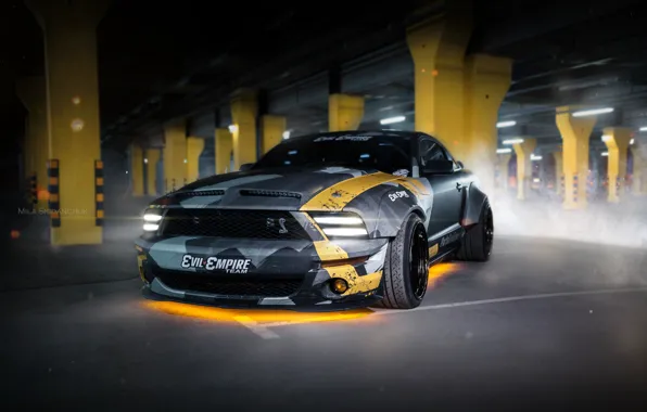 Car, машина, авто, city, туман, гонка, mustang, мустанг