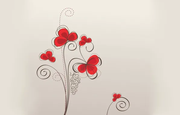 Картинка цветы, красный, фон, узоры, текстура, wallpapers