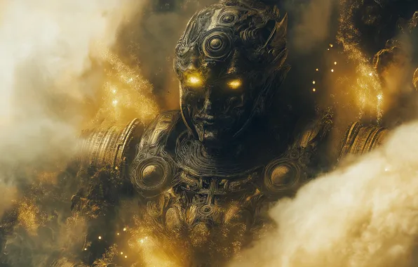 Небо, облака, искры, титан