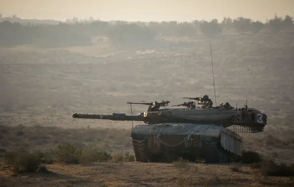 Картинка поле, танк, боевой, Меркава, основной, Merkava, Израиля