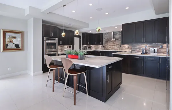 Картинка стол, мебель, картина, кухня, светильник, особняк, design, kitchen