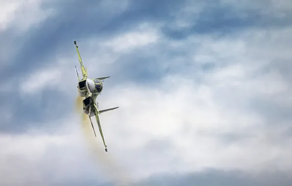 Облака, полет, самолет, вираж, Sukhoi, истребитель-бомбардировщик, Сухой, Су-34