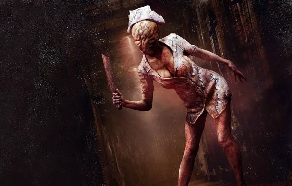 Мрак, монстр, ржавчина, коридор, медсестра, тесак, мрачность, Silent Hill