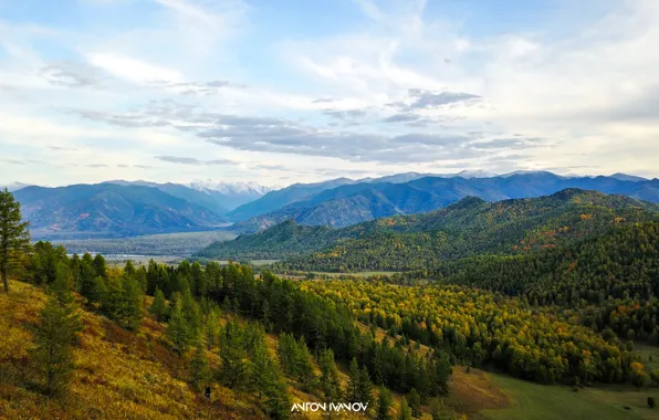 Осень, пейзаж, горы, природа, свежий воздух, красота, Алтай, клипмейкер Антон Иванов