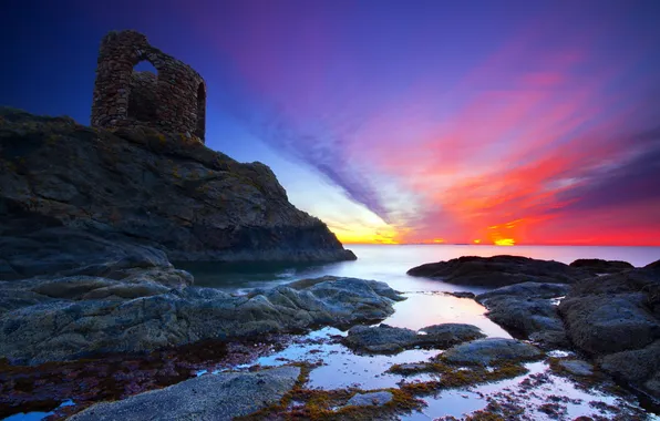 Море, пейзаж, закат