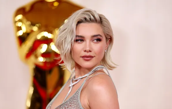 Взгляд, макияж, актриса, hair, Florence Pugh, Флоренс Пью