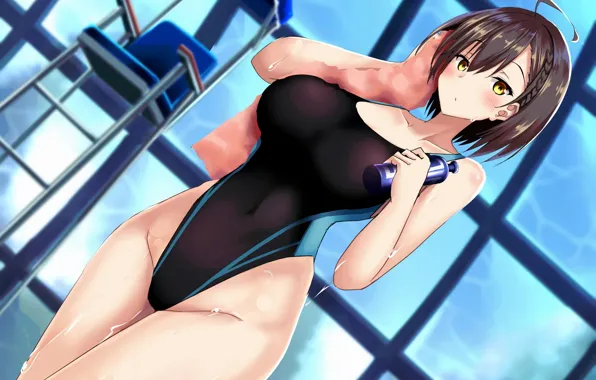 Girl, sexy, boobs, anime, beautiful, pretty, brunette, erotic