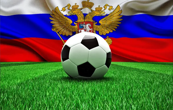 Футбол, мяч, флаг, Россия, football, flag, кубок мира, World Cup