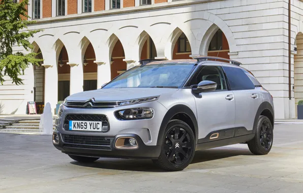 Дорога, здание, Citroen, кроссовер