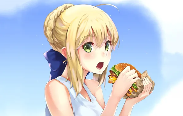 Гамбургер, сейбер, Судьба ночь схватки, Fate / Stay Night