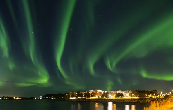 Картинка звезды, ночь, северное сияние, Норвегия
