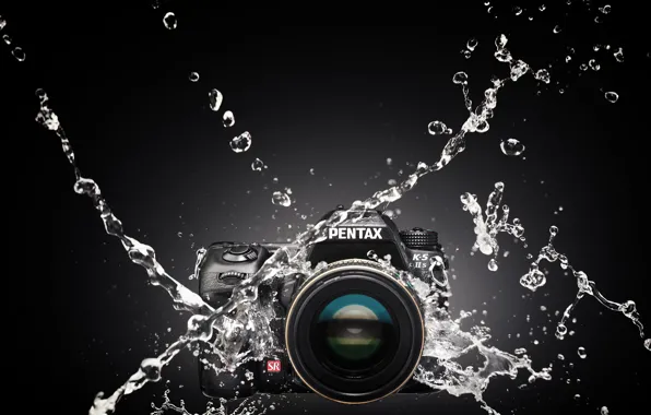 Картинка вода, брызги, фотокамера, Pentax K-5IIs