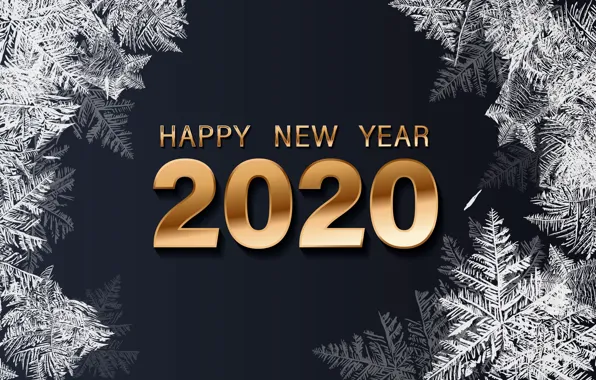 Картинка фото, Снежинки, Новый год, Надпись, 2020