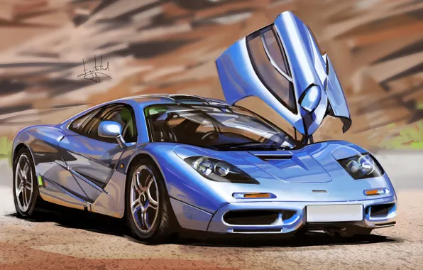McLaren, Авто, Рисунок, Машина, Car, Арт, Суперкар, McLaren F1