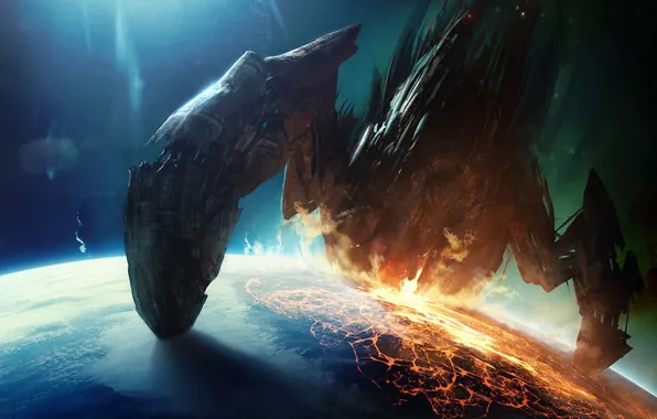 Планета, mass effect, корабль левиофанов