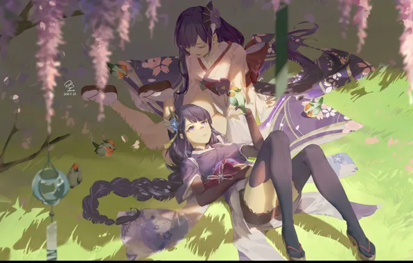 Raiden shogun, dampak genshi, gadis kawaii, cewek cantik, cewe