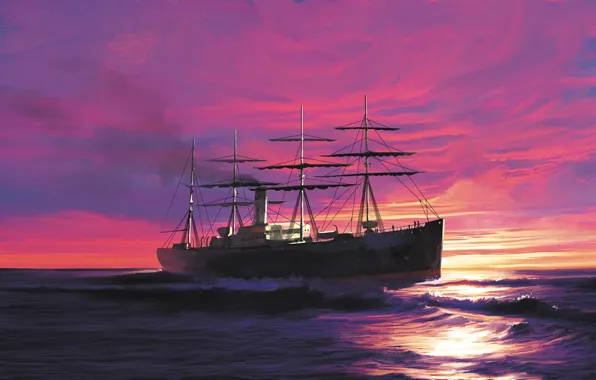 Волны, корабль, atlantic, Transatlantic Ships