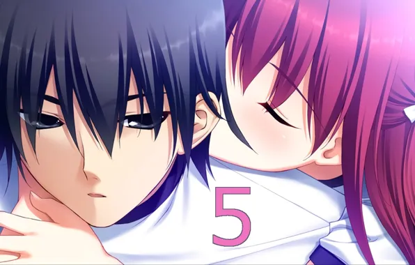 Девушка, арт, парень, Grisaia no Kajitsu