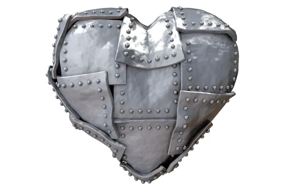 Картинка рендеринг, сердце, metal, heart, steel, железное