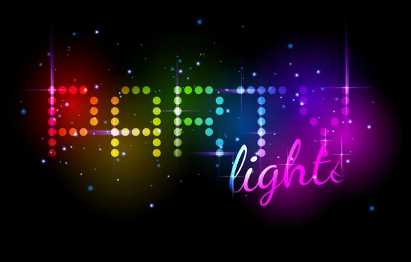 Lights, огни, фон, colors, abstract, rainbow, background, neon
