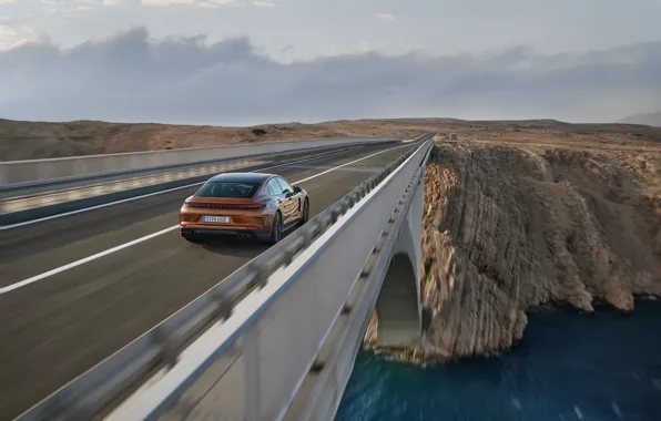 Картинка car, Porsche, Panamera, bridge, Porsche Panamera Turbo E-Hybrid