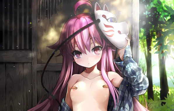 Girl, sexy, pink hair, long hair, boobs, anime, beautiful, pretty