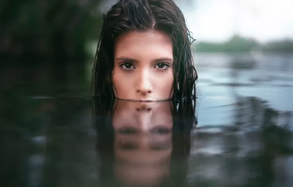 Взгляд, отражение, в воде, Martin Kühn, Clara