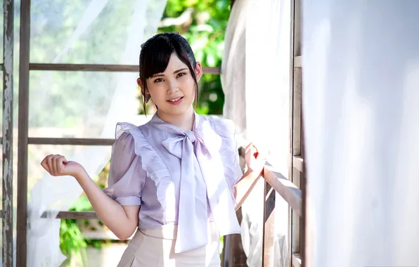 Beautiful, Asian, Model, Smile, Woman, Cute, Pretty, Window
