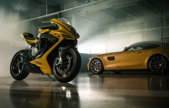 Картинка Car, Italy, Yellow, Bike, Superbike, Mv Agusta
