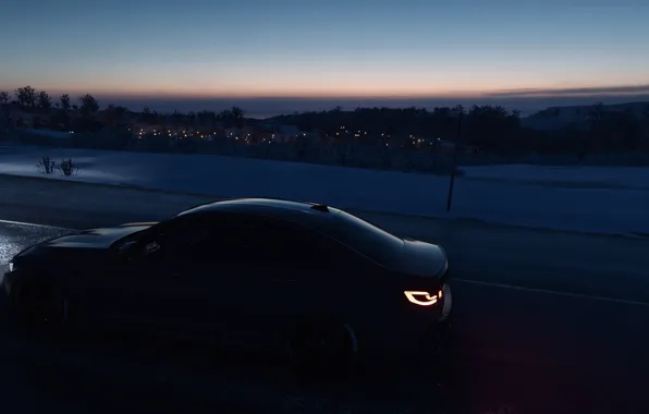 HDR, BMW, Horizon, Winter, Night, Game, City Lights, UHD