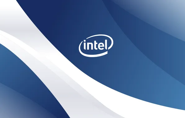 Картинка волна, логотип, logo, Intel, white, blue, wave, интел