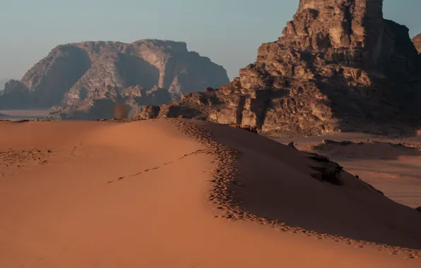 Картинка песок, пейзаж, пустыня, Иордания