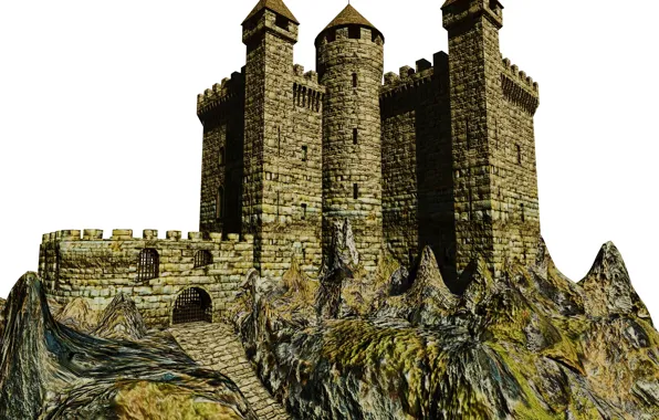 Картинка фото, Замок, Каменный, 3D Графика