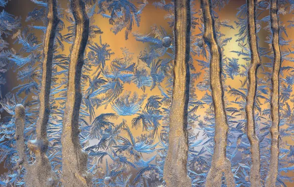 Glass, ice, Frost