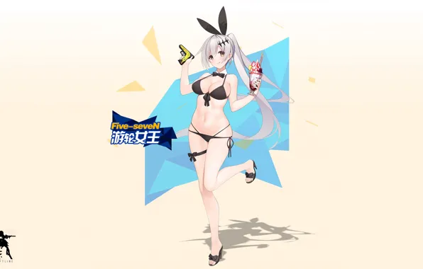 Girl, sexy, cleavage, long hair, boobs, anime, beautiful, pretty