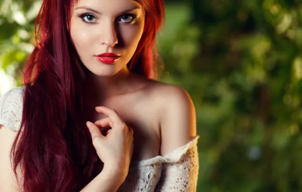 Картинка взгляд, девушка, лицо, красные волосы, Marta Misiak