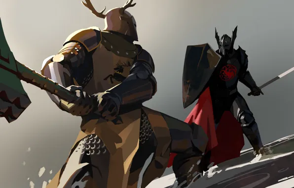 Axe, sword, armor, Game of thrones, Targaryen, Baratheon