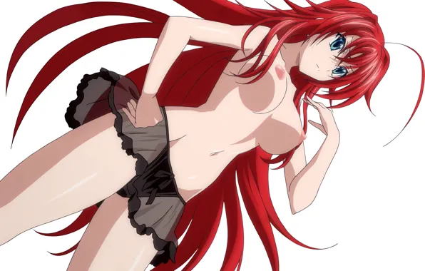Girl, sexy, lingerie, pantsu, panties, red hair, long hair, nipples