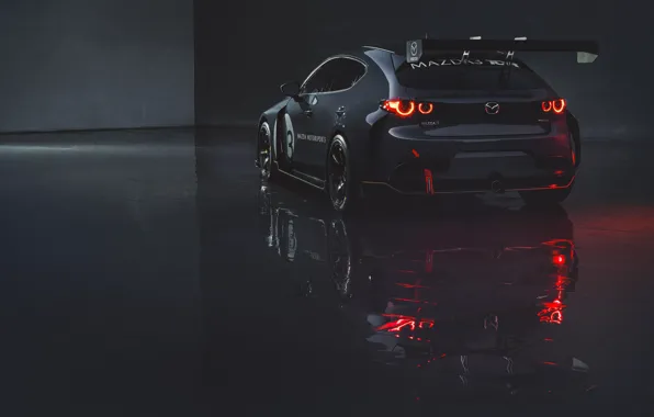 Фары, Mazda, вид сзади, Mazda 3, 2020, TCR