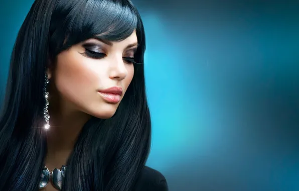 Картинка ресницы, черный, волосы, макияж, сережки, Анна Субботина