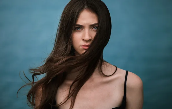 Взгляд, eyes, pretty, lips, brunette, Anna Nevreva