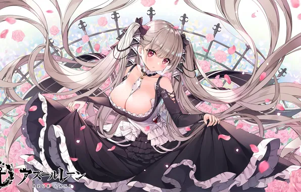 Girl, sexy, cleavage, long hair, boobs, anime, beautiful, pretty